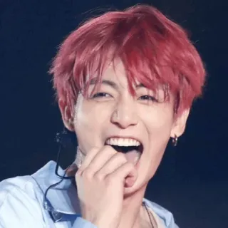 😀 Jungkook kpop, cantor, idol, coreano, cabelo vermelho telegram sticker