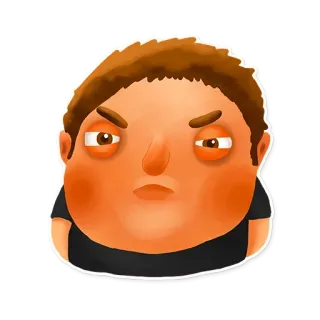 😙 en colère, visage, dessin animé, expression, irrité, agacé telegram sticker