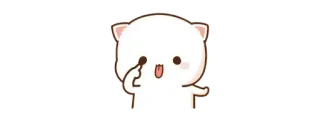 🫖 gatto, carino, dito medio, cartone animato, adesivo telegram sticker