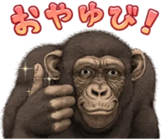 🐵 おやゆび! monyet, jempol, emoji, binatang, salam, ibu jari telegram sticker