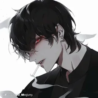 🚬 Anime, Fumar, Cigarrillo, Emo, Oscuro whatsapp sticker