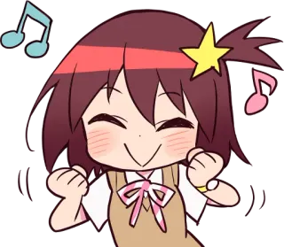 ☺️ Аниме, Манга, Каваи, Милый, Счастливый, Музыка, Танцы, Восторженный telegram sticker