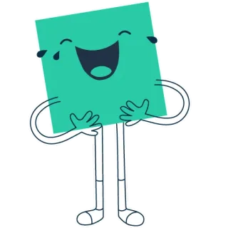 😅 Dibujo animado, Cuadrado, Personaje, Riendo, Feliz, Emoción telegram sticker
