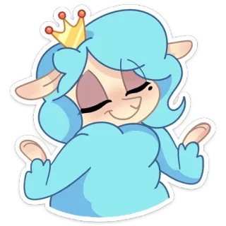 😊 Figur, Cartoon, Schaf, Krone, niedlich telegram sticker