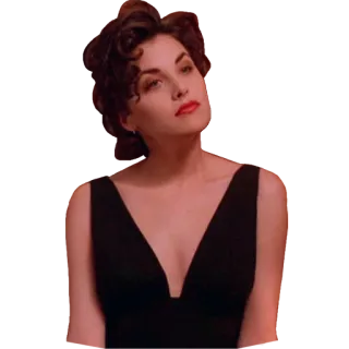 ☺️ Audrey Horne Twin Peaks tv, serie, attrice, bruna, vestito, vintage, retrò telegram sticker