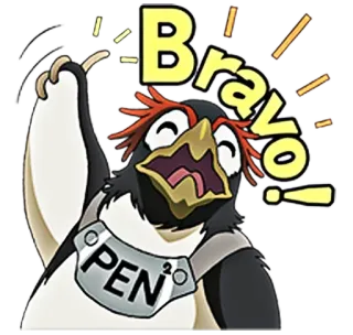 👍 Bravo! penguin, animal, Bravo, exclamation, excited, cartoon telegram sticker