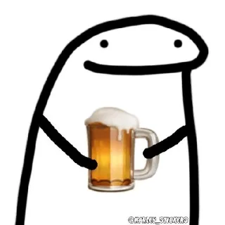 🍺 CANCEL_STICKERS3 Bier, Strichmännchen, Trinken, Party, Cartoon telegram sticker