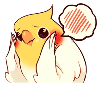 ☺️ vẹt mào, chim, dễ thương, đáng yêu, emoji, nhãn dán telegram sticker