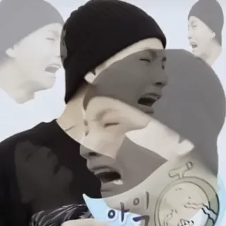 🥡 아악 pleurer, triste, contrarié, personne, coréen telegram sticker