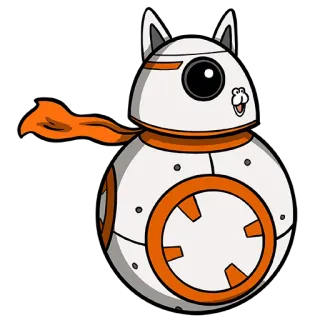 🤖 BB-8, Star Wars, robot, cat, animal, cute, cartoon, fan art telegram sticker
