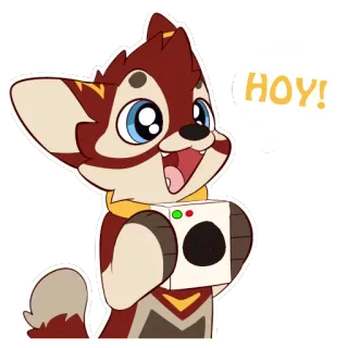 🔈 HOY! perro, animal, dibujo animado, saludo telegram sticker