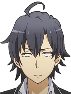 😒 Hachiman Hikigaya My Teen Romantic Comedy SNAFU Аниме, Персонаж, Хачиман, Хикигая, Oregairu, Выражение, Скучающий telegram sticker