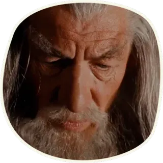 😦 Gandalf Lord of the Rings 마법사, 중간계, 판타지, 노인, 영화 캐릭터 telegram sticker