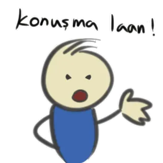 😤 konuşma laan! bonhomme allumette, en colère, qui parle, geste telegram sticker