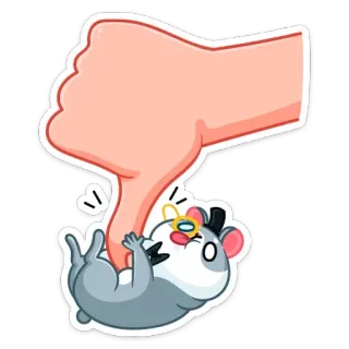 👎 cartoon, hamster, thumbs down, dislike, sticker telegram sticker