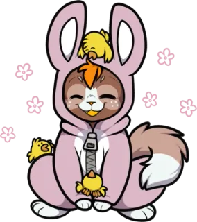 🐰 animale, coniglio, carino, cartone animato, adesivo telegram sticker