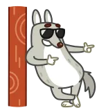 😎 kartun, binatang, keren, kacamata hitam, anjing whatsapp sticker