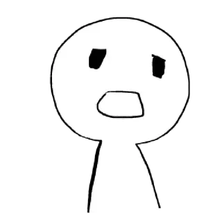 〰 bonhomme allumette, choqué, dessin simple, blanc, noir et blanc telegram sticker