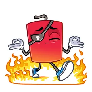 🧘‍♂️ api, bajak laut, meditasi, zen, merah, stiker telegram sticker