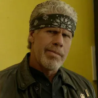 🤨 Ron Perlman actor, man, headband, leather jacket telegram sticker
