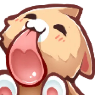 😝 hond, cartoon, dier, tong, schattig, emoji telegram sticker