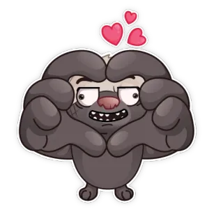 ❤️ Dibujos animados, Monstruo, Amor, Corazones, Lindo, Personaje telegram sticker