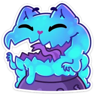 😀 สติกเกอร์, แมว, สัตว์ประหลาด, น่ารัก, การ์ตูน, สัตว์ telegram sticker