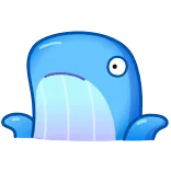 🤷‍♂️ baleine, bleu, animal marin, dessin animé, mignon, océan telegram sticker