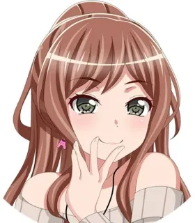 😏 anime, garota, desenho animado, personagem, sorriso telegram sticker