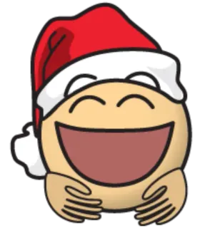😂 emoji, cappello da Babbo Natale, natale, felice, cartone animato telegram sticker