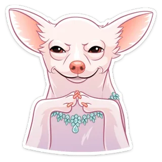 😈 cão, chihuahua, animal, fofo, desenho animado, adesivo whatsapp sticker