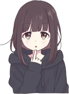 😯 Аниме, Девушка, Милый, Мультфильм, Манга telegram sticker