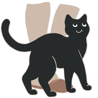 ☺️ cat, black cat, animal, pet, cute, sticker, cartoon whatsapp sticker