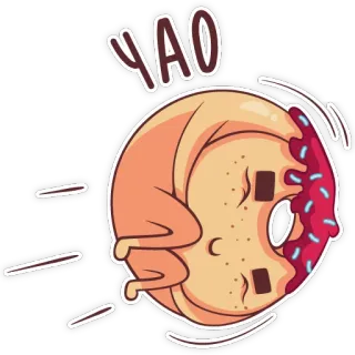 👀 YAO donat, makanan, lucu, kartun, animasi, imut telegram sticker