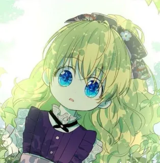 🤍 anime, cartoon, manga, girl, chibi, cute, blonde, digital art whatsapp sticker