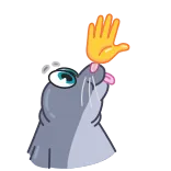 👋 phoque, animal, dessin animé, emoji, mignon, drôle telegram sticker