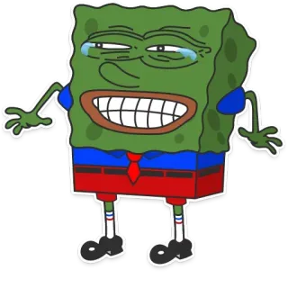 🐸 海绵宝宝, pepe, 表情包, 哭, 笑, 贴纸 telegram sticker