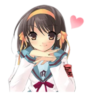 ❤ Haruhi Suzumiya The Melancholy of Haruhi Suzumiya アニメ, 涼宮ハルヒ, かわいい, 漫画, 日本のアニメ, 女性, キャラクター telegram sticker
