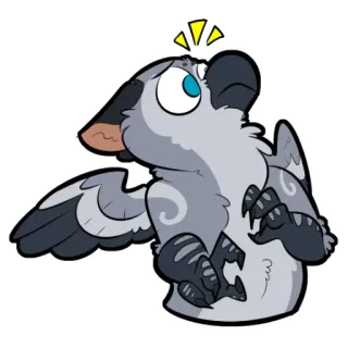 😮 grifo, pássaro, fantasia, animal, desenho animado, fofo telegram sticker
