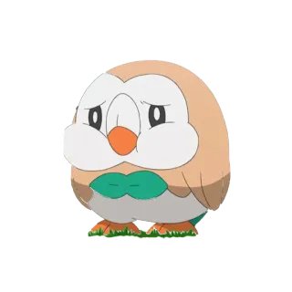 😗 Rowlet Pokemon Pokemon, Rowlet, cute, bird, owl, cartoon telegram sticker
