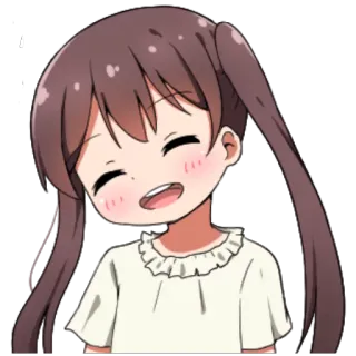 😊 Fille anime, Dessin animé, Joyeux, Sourire, Mignon, Kawaii telegram sticker