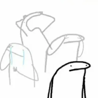 😭 meme, piangere, triste, disegno, omino stilizzato telegram sticker