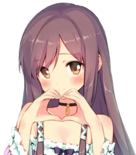 ❤️ Anime, Mädchen, Herz, Süß, Cartoon telegram sticker