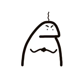 😒 sticker, character, angry, stick figure, minimalist whatsapp sticker