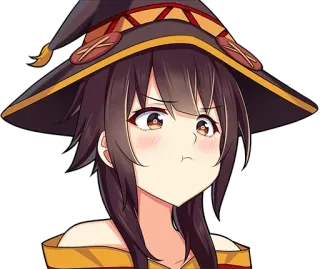 😕 Megumin Konosuba Anime, Niedlich, Mädchen, Megumin, Konosuba, Kawaii whatsapp sticker