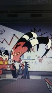🤨 Blitzo Helluva Boss 악마, 꼬마 악마, 지옥, 뿔, 헬루바 보스 telegram sticker