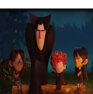 😒 Dracula Hotel Transylvania мультфильм, семья, монстры на каникулах, вампир, фильм telegram sticker