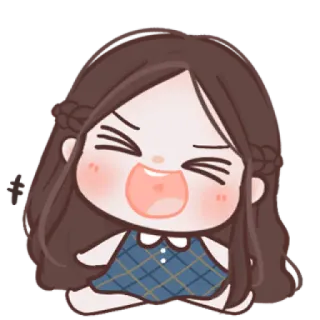 🧸 Dessin animé, Fille, Mignon, Kawaii, Émotionnel, Joyeux, Chibi telegram sticker