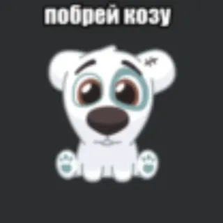 💥 побрей козу dier, hond, cartoon, russisch, tekst telegram sticker