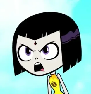 🖤 Raven Teen Titans Go! мультфильм, злой, расстроенный, Рейвен, Юные титаны, вперёд! telegram sticker